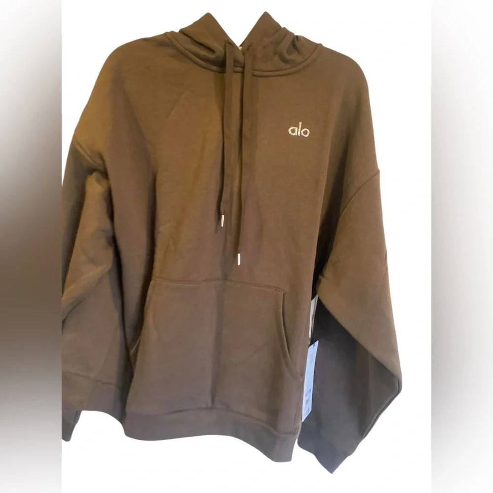 NWT Alo Yoga accolade hoodie ESPRESSO Size L